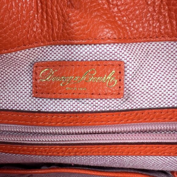 Dooney & Bourke Women Pebble Grain Belvedere Logo Lock Handbag Purse Orange EUC - Picture 10 of 13